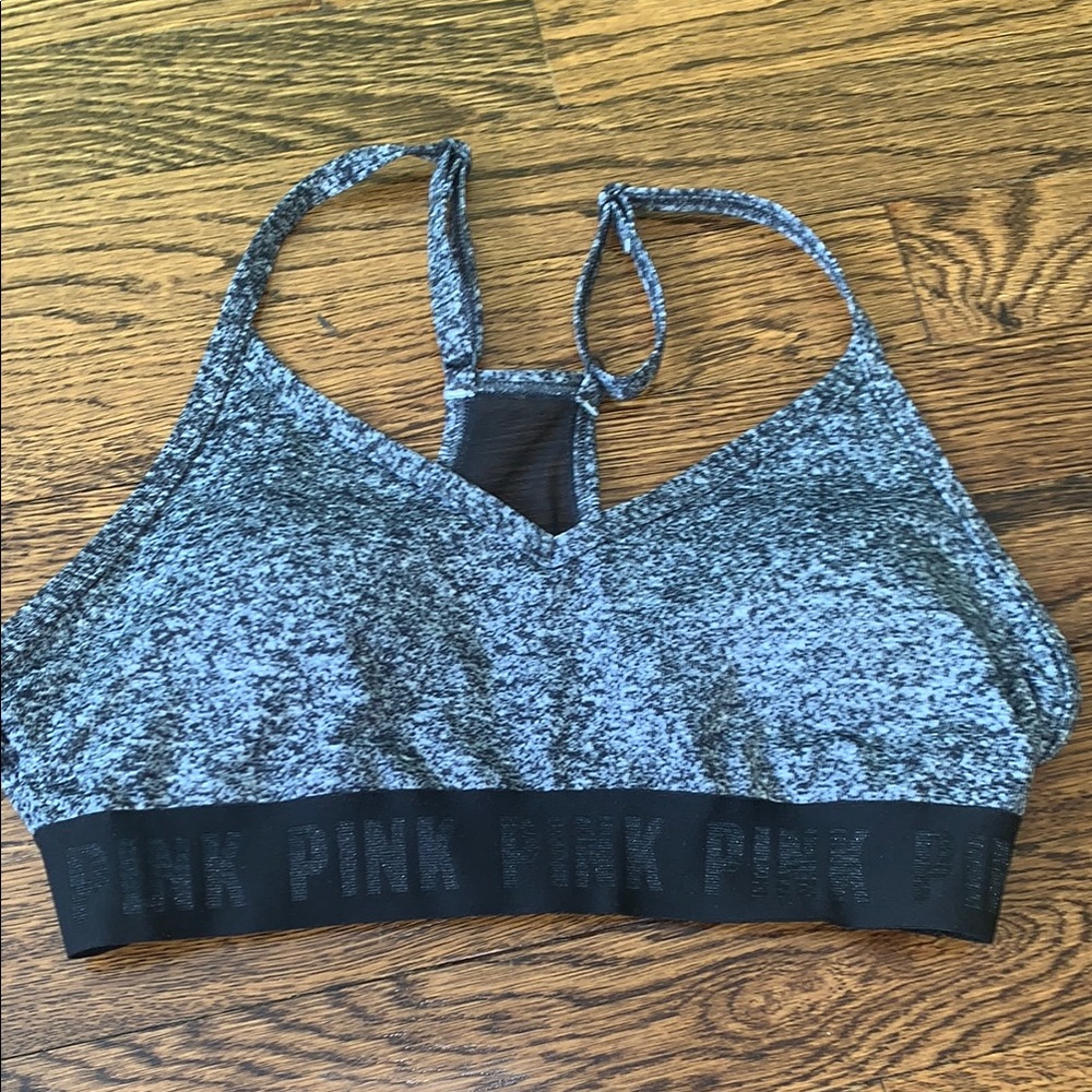 PINK Victoria’s Secret Women's size Small black and white Sports Bra like new